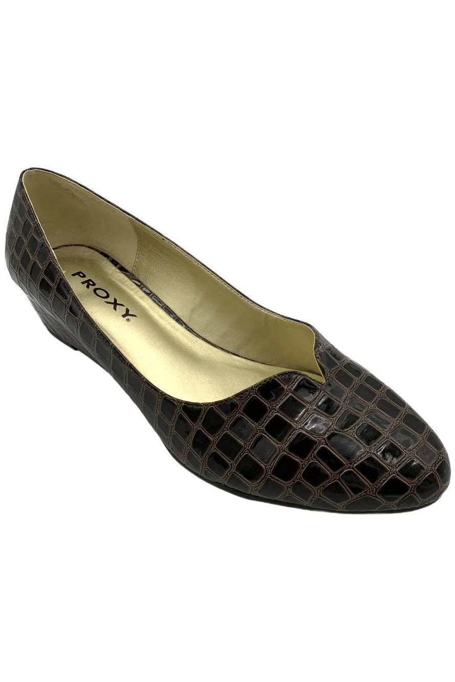 Proxy Women's Emastine Pump Heels Brown Croco Print - Medium